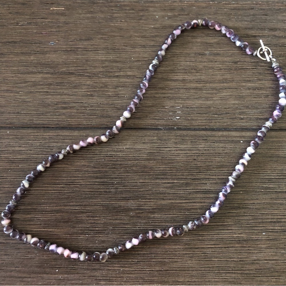 Handmade paisley glass bead necklace